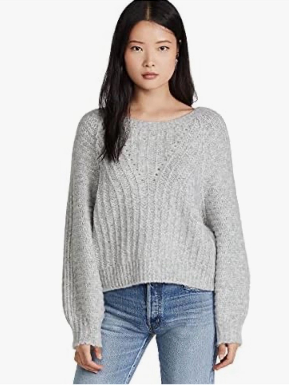 Free People. Chunky Carter Sweater. Gray. Size XS.